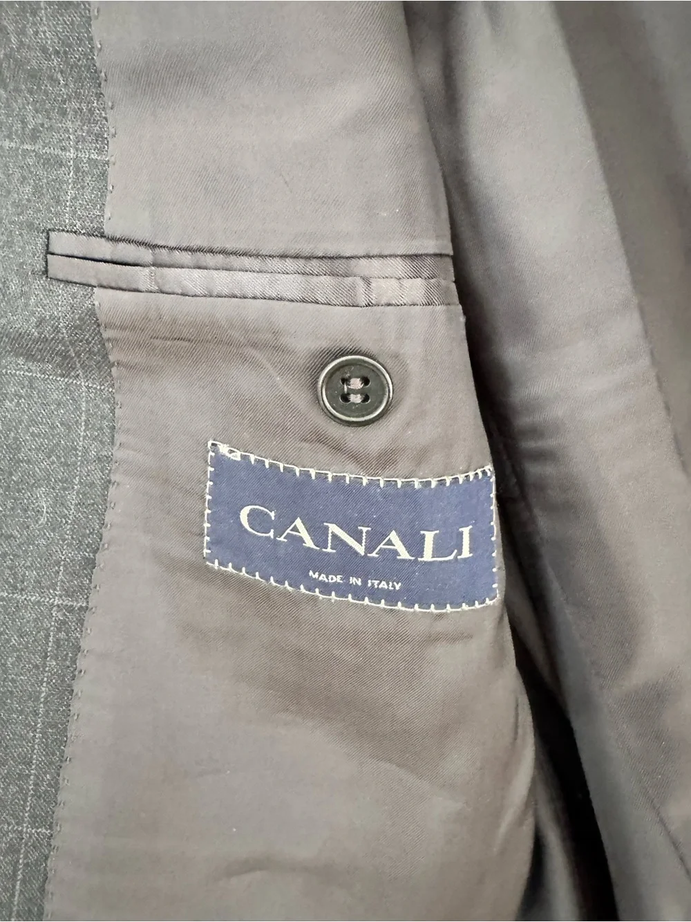 Canali 100% Wool Sport Coat Blazer Mens 48R Gray Plaid Italian Luxury Formal